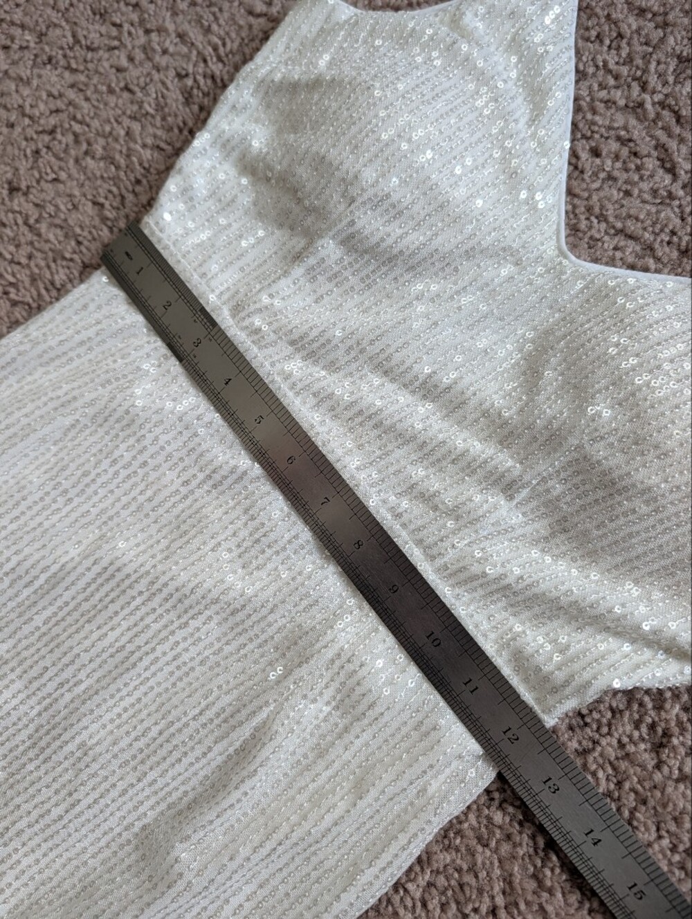 Lulu's Womens White Shine and Sparkle Sequin Sleeveless Mini Dress Size Small - Picture 14 of 15